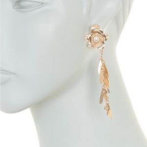 Metal Flower Fringe Drop Earrings - Melrose and Market